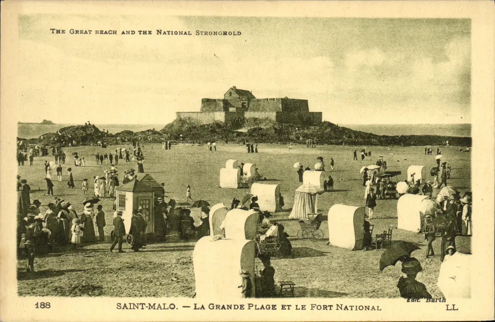 Saint-Malo — La Grande Plage und das Nationale Fort — Ed. Barth LL n°188 - Vorderseite