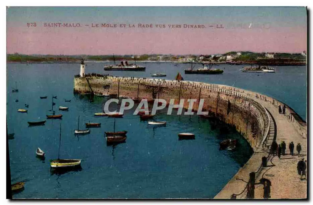 Saint-Malo — Der Môle und die Bucht von Dinard aus gesehen — LL - Vorderseite