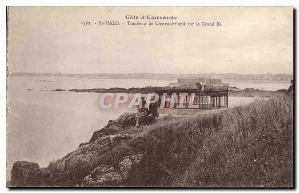 Côte d'Émeraude — Grabmal von Chateaubriand am Grand Bé — St-Malo - Vorderseite