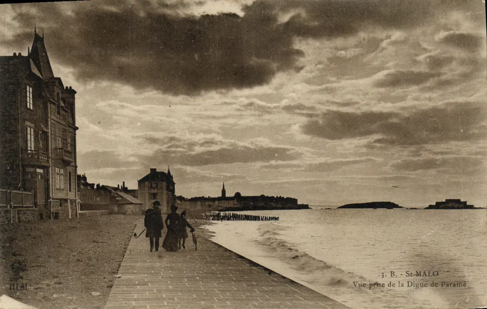 St-Malo — Ansicht vom Deich von Paramé — H. Le Malliot, Verlag, Nr. 3 - Vorderseite