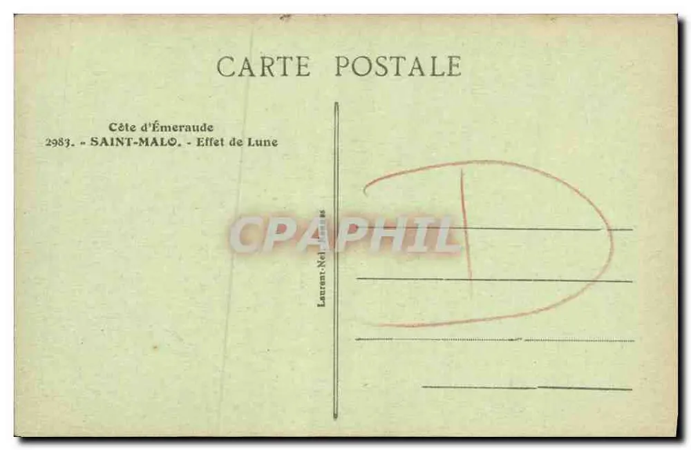 Saint-Malo — Côte d'Émeraude — Efeito de Lua — Laurent-Nel - Verso