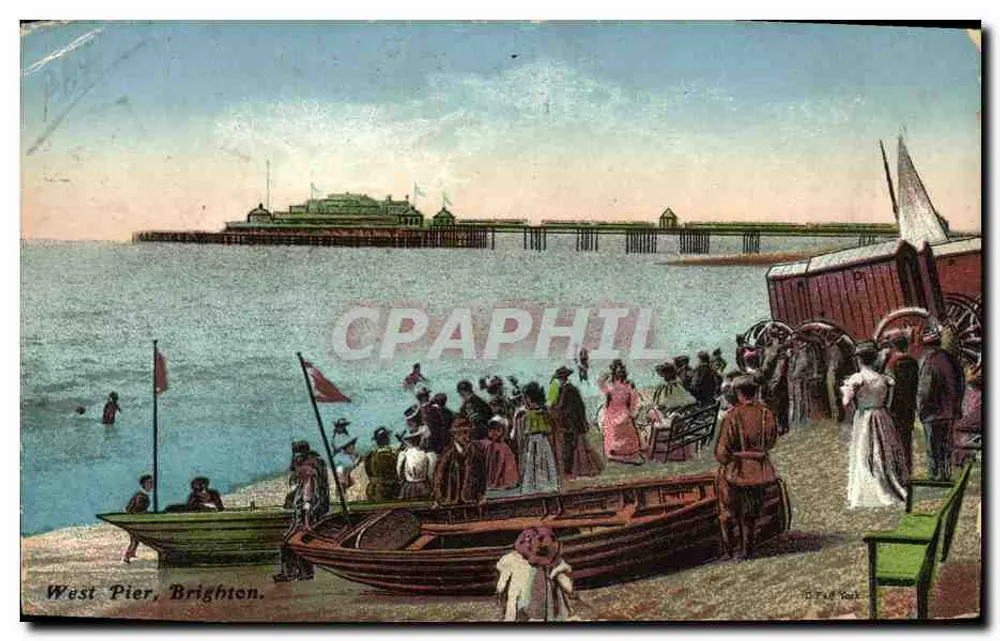 West Pier, Brighton — vue de la jetée — D. F. & Co., York, série 'D' - Awers