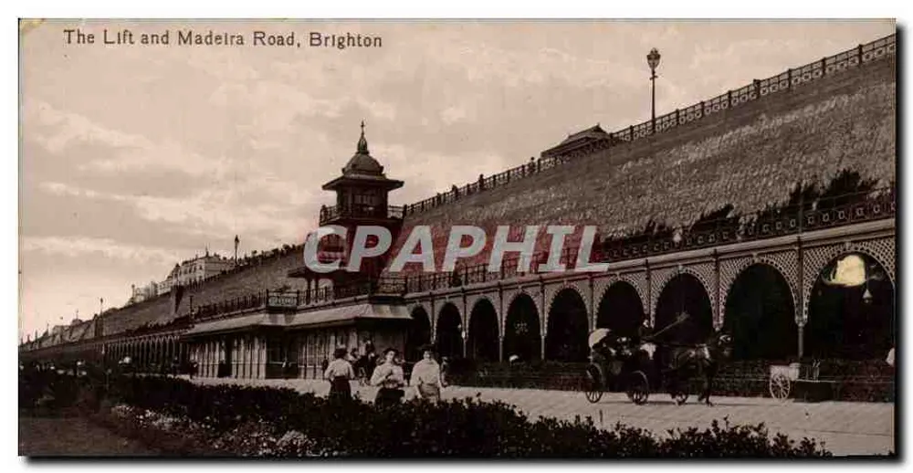 Der Aufzug und die Madeira Road, Brighton — Ansicht des Seilbahns und der Promenade — The Brighton Palace Series, Nr. 41 - Vorderseite