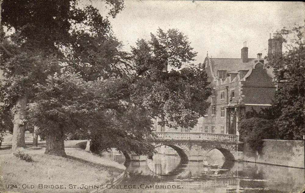 Ponte Velho, St. Johns College, Cambridge — série 1124 — editor não visível - Frente