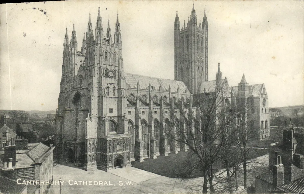 Catedral de Canterbury, S.W. — vista panorâmica — E. Crow & Son, Canterbury - Frente