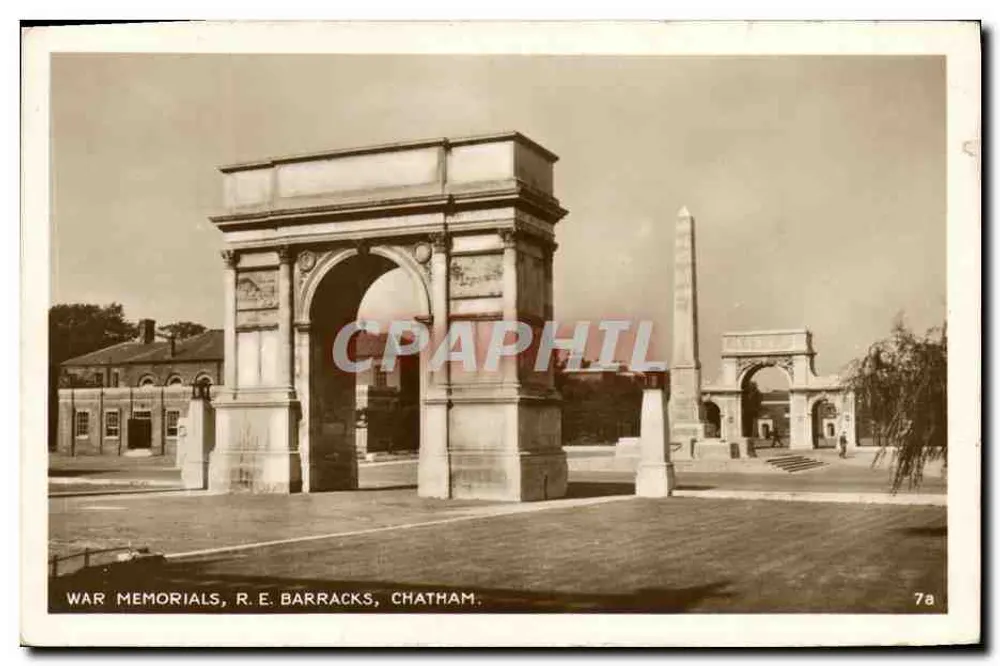 Monumentos de Memória da Guerra, R.E. Barracks, Chatham — n° de série 7a - Frente