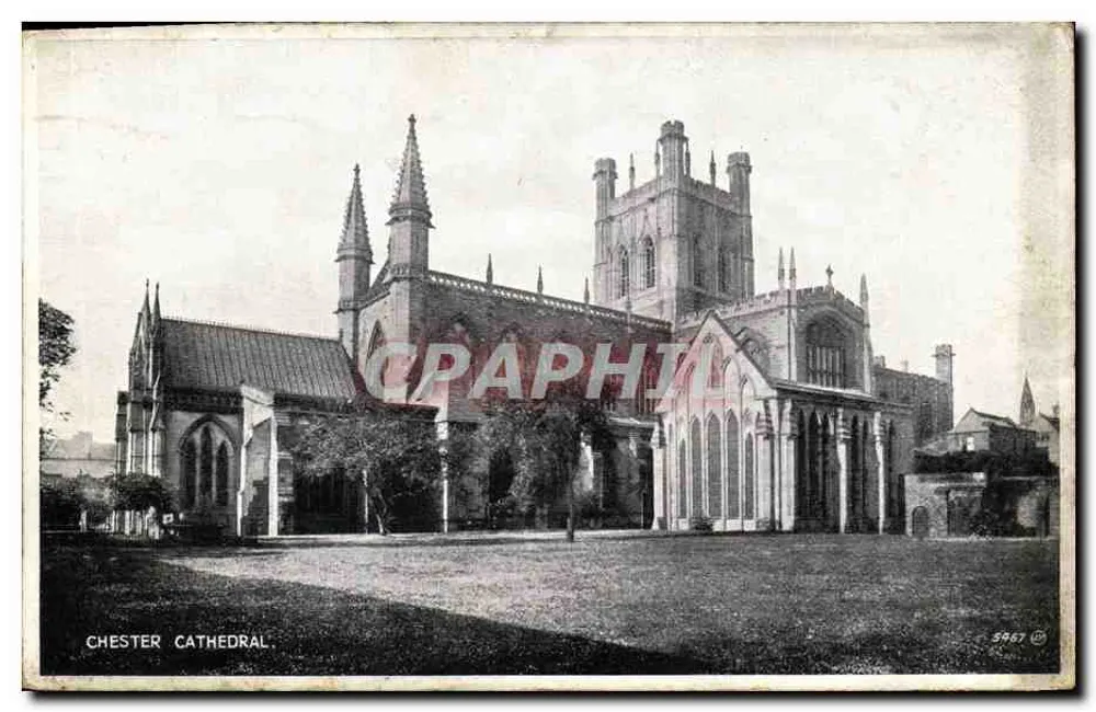 Catedral de Chester — vista externa — Valentine's Postcards n° 5967 - Frente