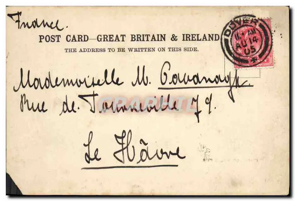 Prince of Wales Pier — vue du port de Dover — éditeur 'POST CARD-GREAT BRITAIN & IRELAND' n°4071 - Reverso
