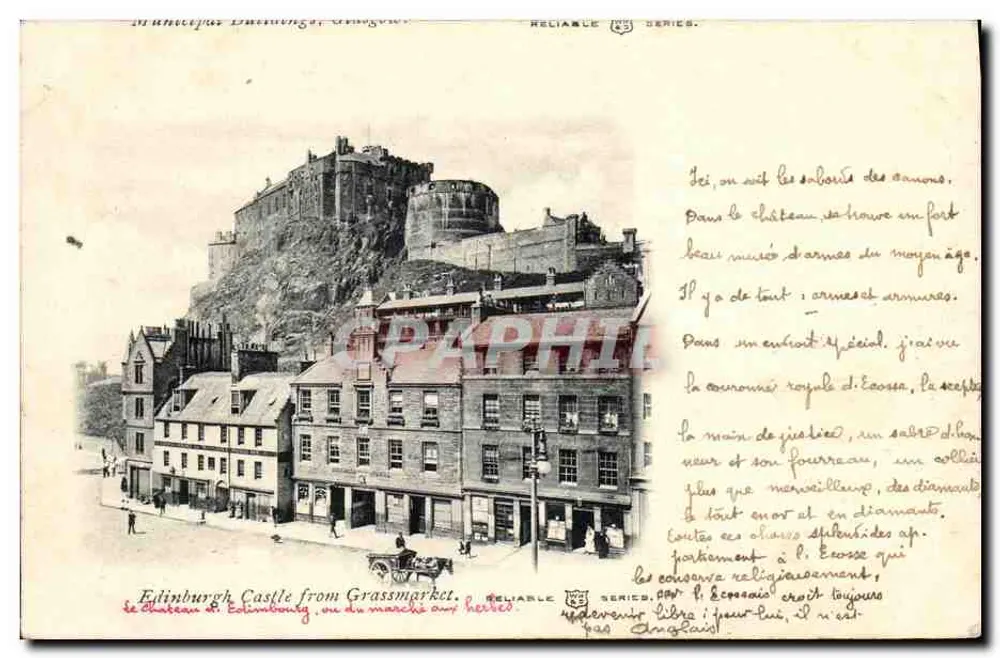 Castelo de Edimburgo a partir do Grassmarket — Série Reliabile — Editor Reliabile - Frente