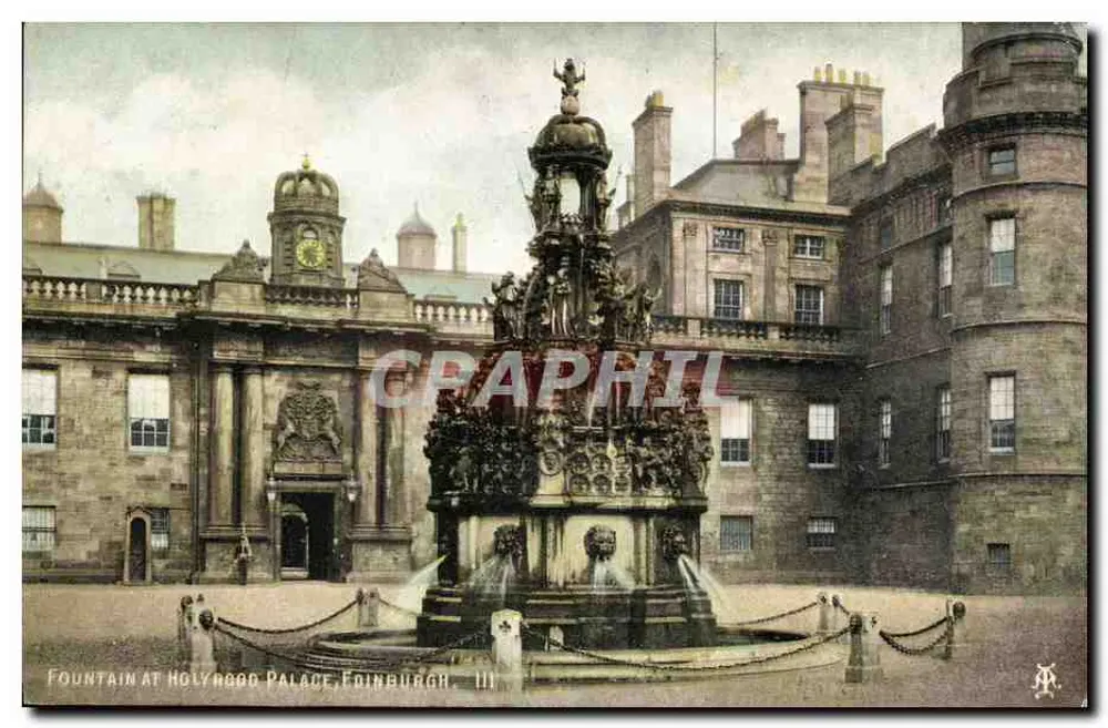 Fontäne am Holyrood-Palast — Verleger: A. Inglis, Calton Hill, Edinburgh — Nr. III - Vorderseite