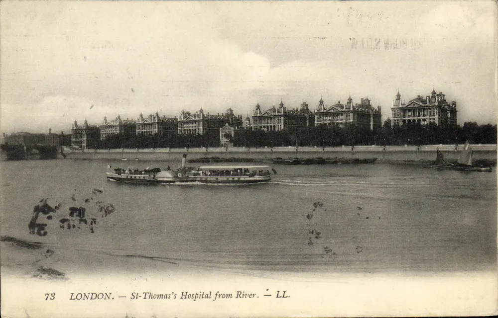 LONDON. — St-Thomas's Hospital from River. — LL. - Vorderseite