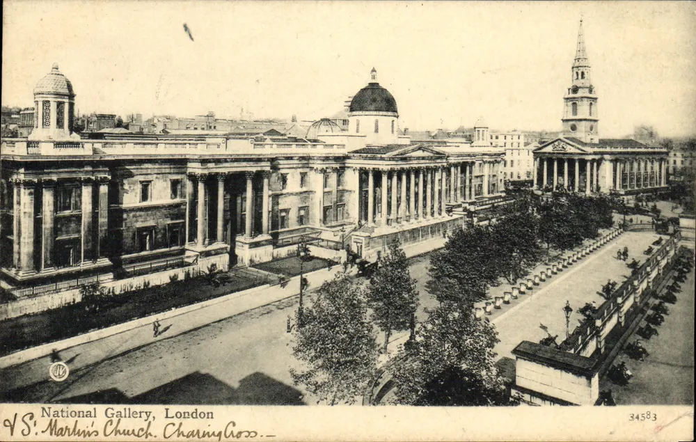 National Gallery, Londres — Igreja de St. Martin's, Charing Cross — Série Valentine's n°34583 - Frente