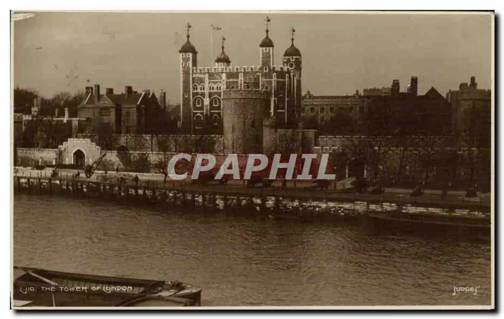 A Torre de Londres — vista da Tamisa — editada por Judges' Ltd Hastings - Frente