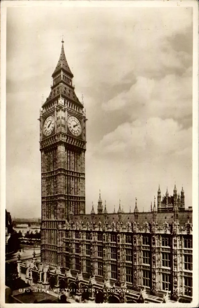 Big Ben, Westminster, Londen — Antieke ansichtkaart, uitgever Valentine & Sons Ltd, n° C. 5795 - Voorkant