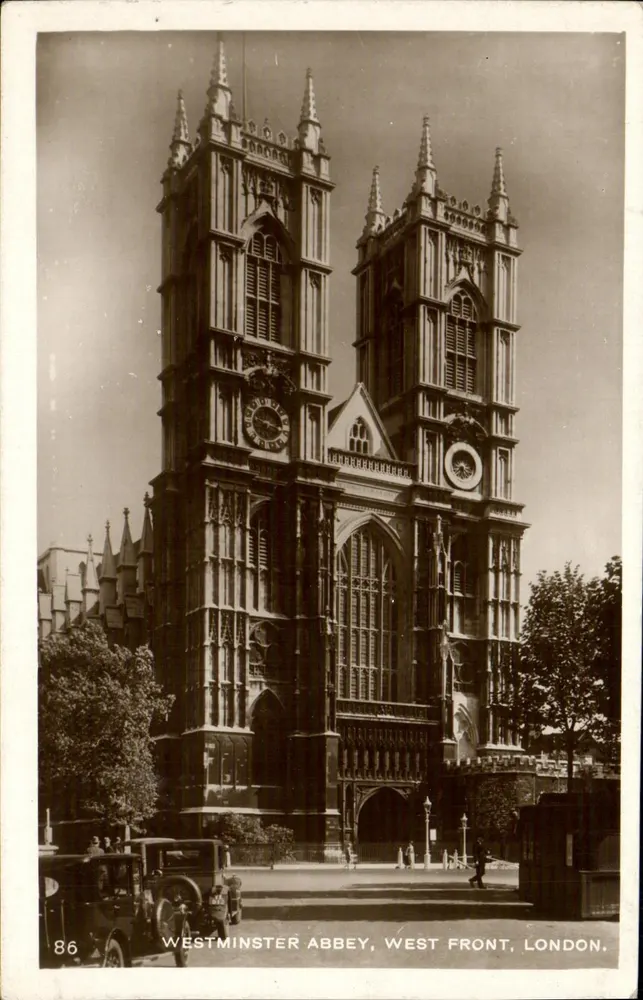 Abadia de Westminster, Frente Oeste, Londres — série 86 — editor não identificado - Frente