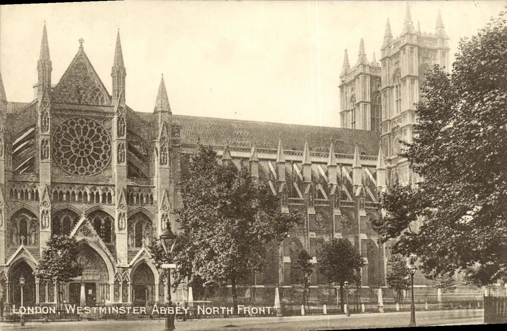 Abadia de Westminster, Frente Norte — Londres — Cartão Postal de Lembrança - Frente