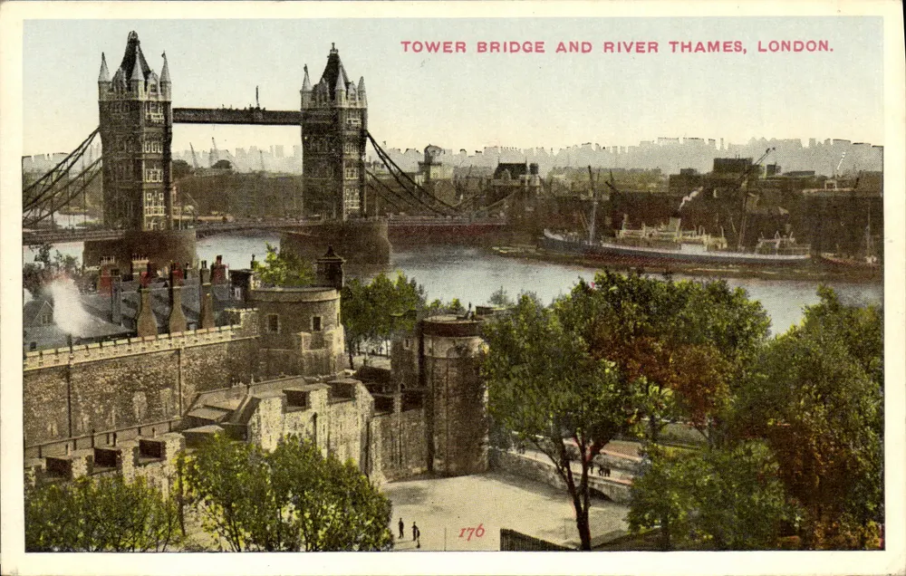 Tower Bridge en rivier Thames, Londen — Britse productie, n°176 - Voorkant
