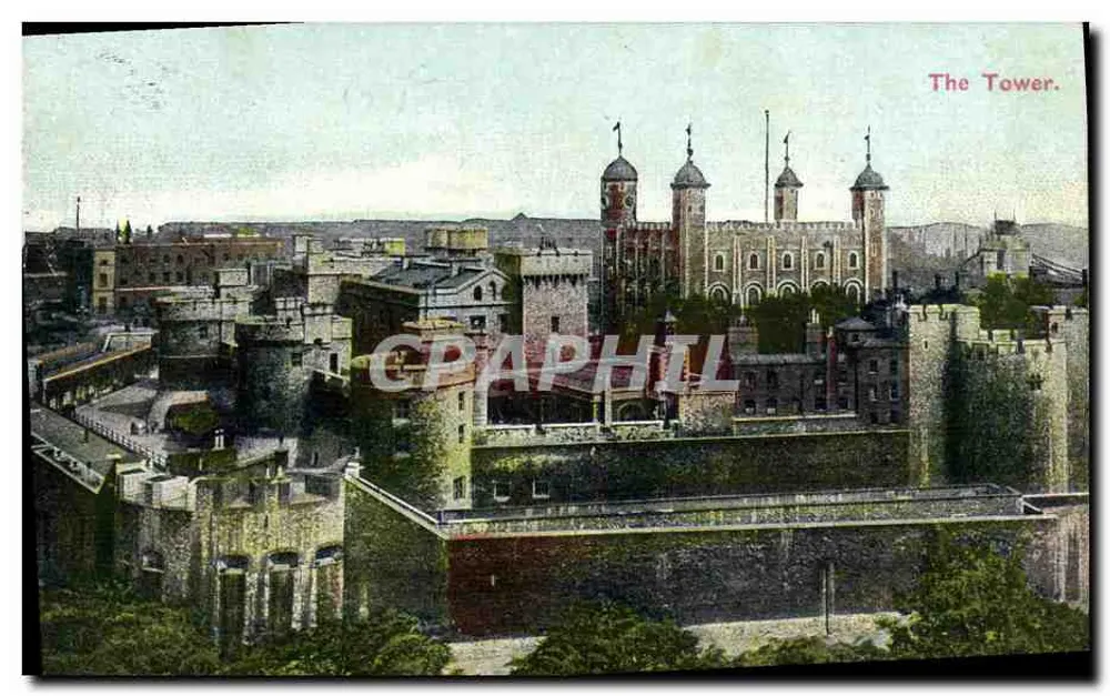 Wieża Londynu — widok panoramiczny — wydawca nieznany - Awers