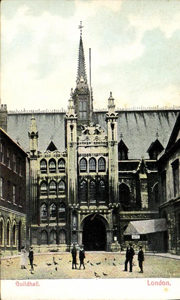 Guildhall — Londres — carta postal antiga - Frente
