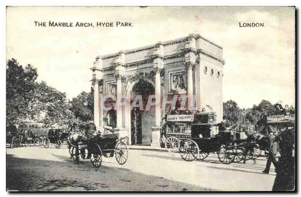 O Arco de Mármore, Parque Hyde — Londres — S.P. Co. No. 3, Londres & C. - Frente