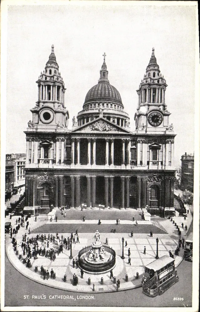 Catedral de São Paulo, Londres — vista panorâmica — Valentine's Silveresque Postcards n°85595 - Frente