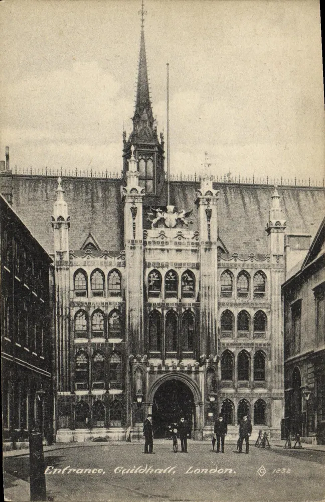 Entrada, Guildhall, Londres — editor Warren & Ault, n° 1252 - Frente