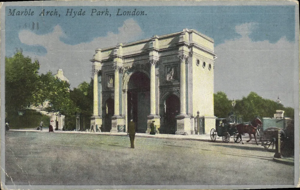 Marble Arch, Hyde Park, Londres — carta postal colorida - Frente