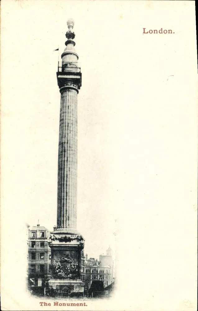 O Monumento — Londres — carta postal datada 1902 - Frente