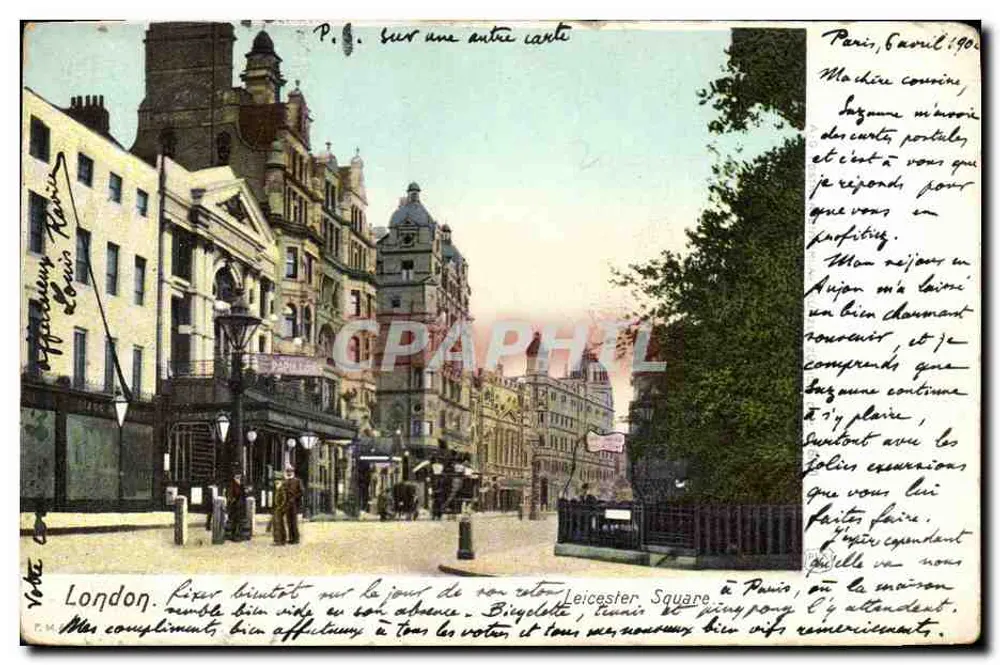 Londres — Leicester Square — Publicitada por Louis Paris - Frente