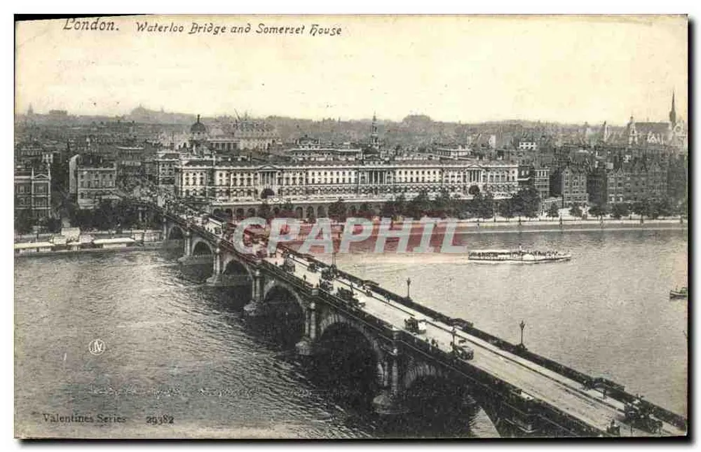 London. Waterloo Bridge und Somerset House — Valentines Serie 39382 - Vorderseite