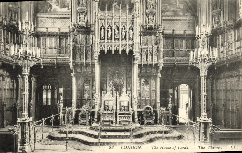 LONDON — Das Haus der Lords — Der Thron — LL. - Vorderseite