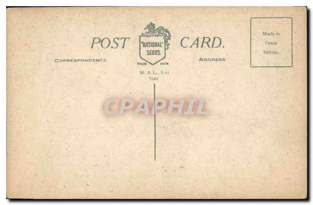 Nelson Monument, Trafalgar Square, Londen — Nationale Serie, M & T. Ltd. n°7501 - Achterkant