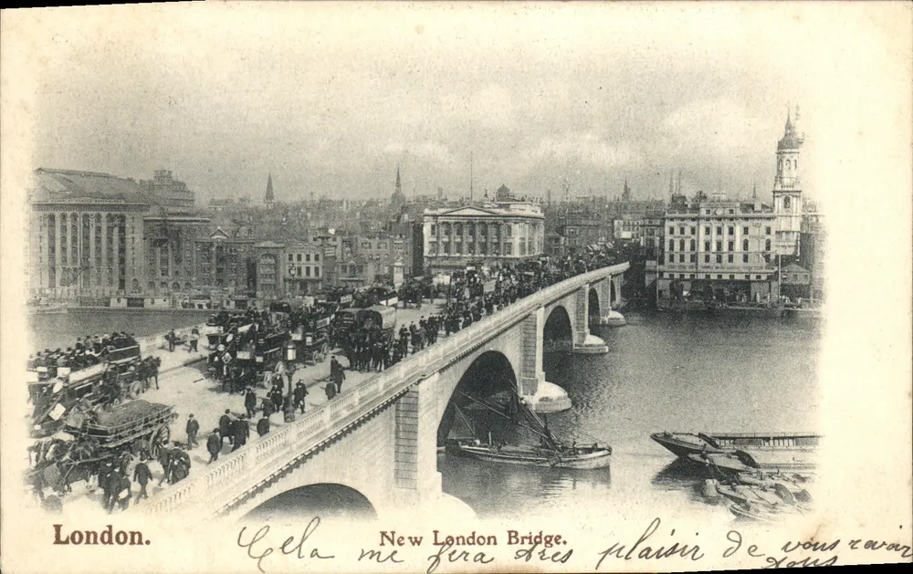 Nuovo Ponte di Londra — Londra — Serie The London Stereoscopic Company - Recto