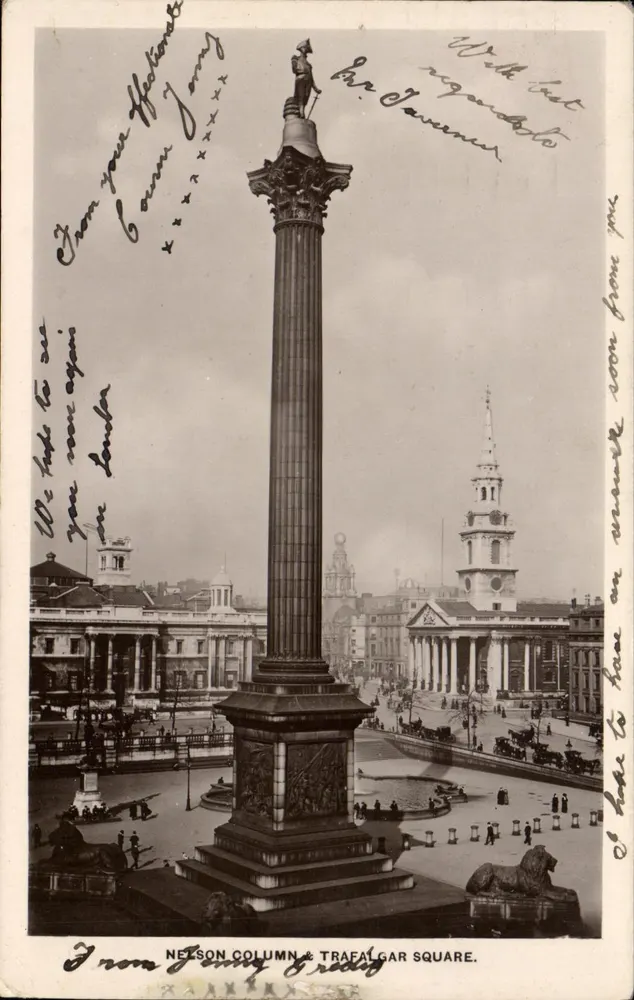 Coluna de Nelson & Praça de Trafalgar — Londres — editor desconhecido, número de série não visível - Frente