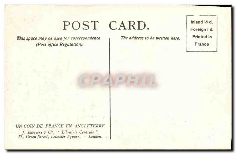 Catedral de Paulo — Interior — LL. — J. Barrière & Cie, Livraria Central, 17, Green Street, Leicester Square, Londres - Verso