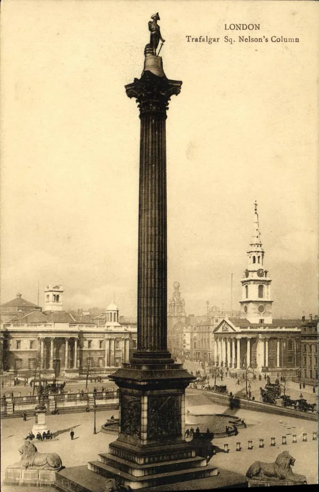 Londres — Praça de Trafalgar, coluna de Nelson — J. Barrière & Cie, Londres - Frente