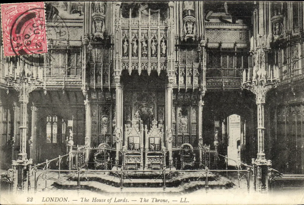 LONDON — Das Haus der Lords — Der Thron — LL. — Nr. 22 - Vorderseite