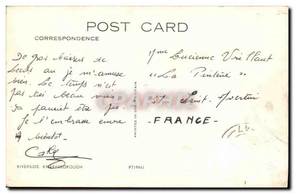 Ponte de Knaresborough — visão do canal e do cais — Henry's Ltd, editor PT19941 - Verso