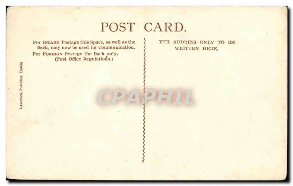 Pleaskin Head, Giant's Causeway — falaises colonnées et mer — éditeur Lawrence, Dublin - Verso