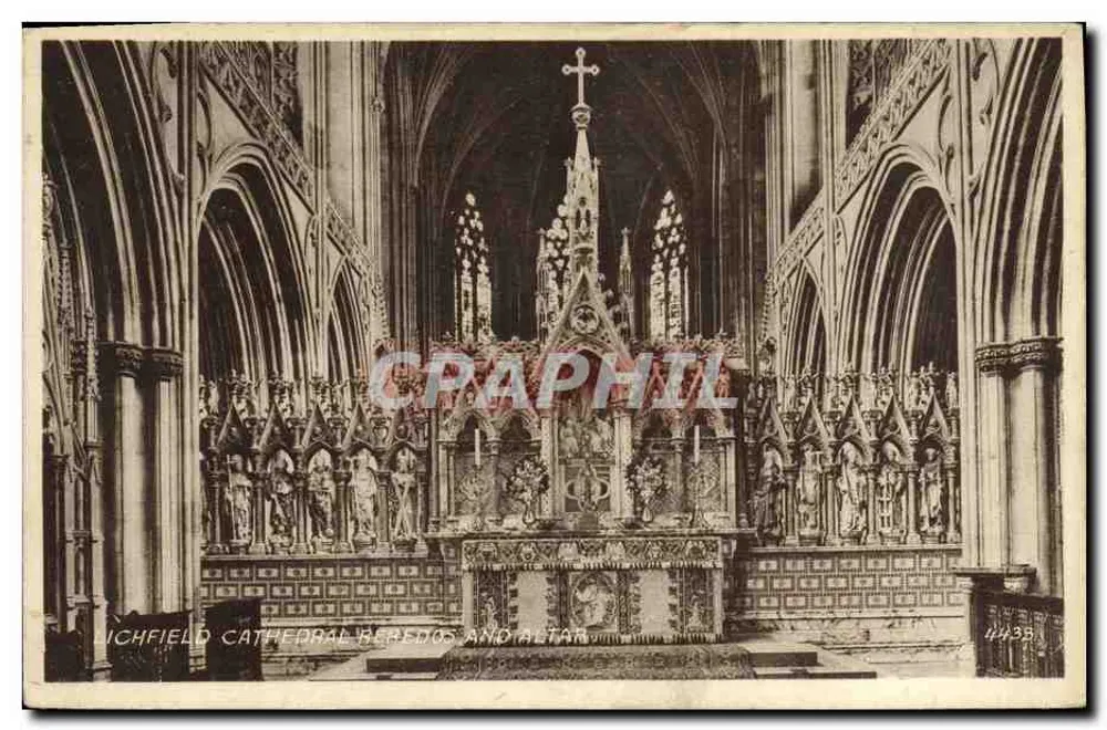 Katedra Lichfield — chóry i ołtarz — kartka pocztowa Valentine's n°4435 - Awers