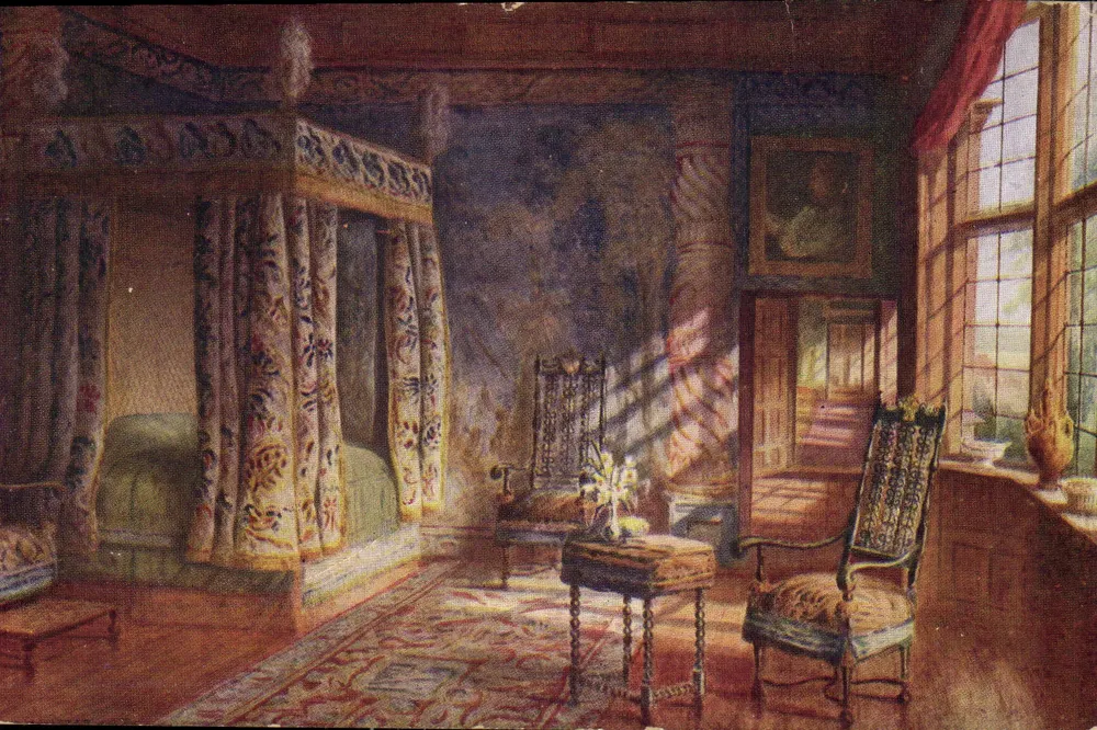 Knole — Schlafzimmer der Lady Betty Germaine — Zeichnung von S.J. Salmon, Serie 810 - Vorderseite