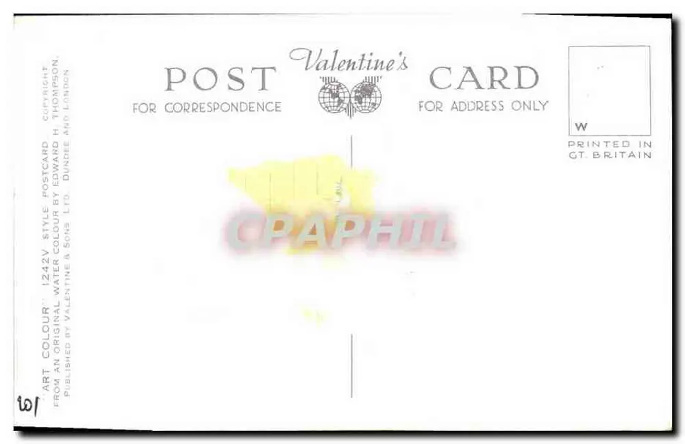 Kopf des Loch Fyne von oben aus Cairndow — Panoramablick — Valentine's & Sons Ltd, n° A1039 - Rückseite