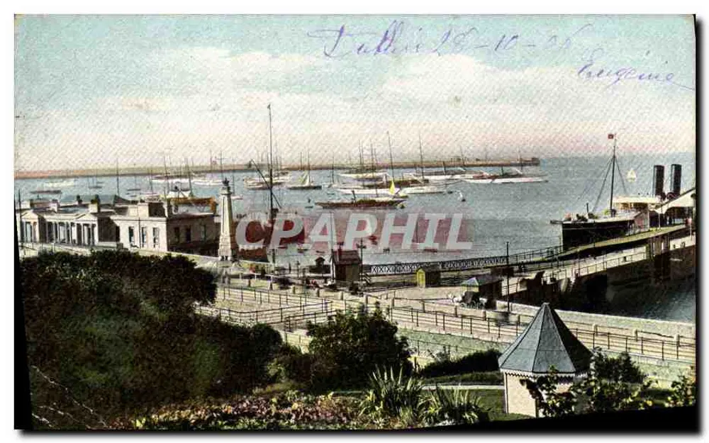 Port de Dublin — vue du quai et des bateaux — éditeur W. LAWRENCE, DUBLIN - Frente