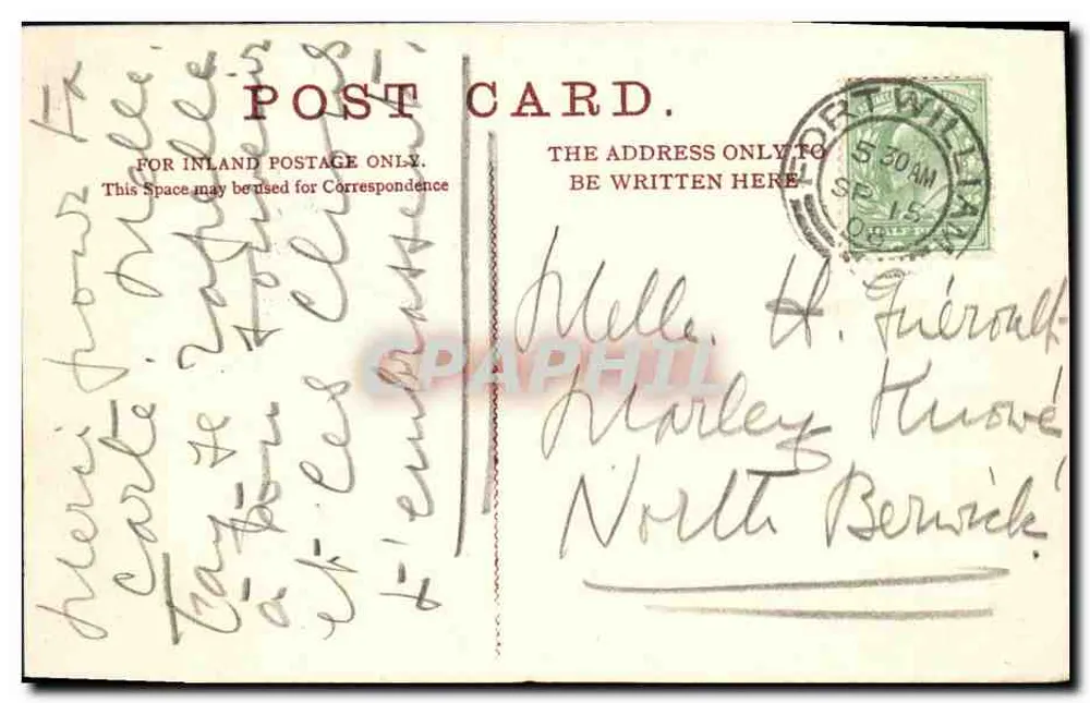 Cartolina d'epoca Ingresso a Glen Nevis - Verso
