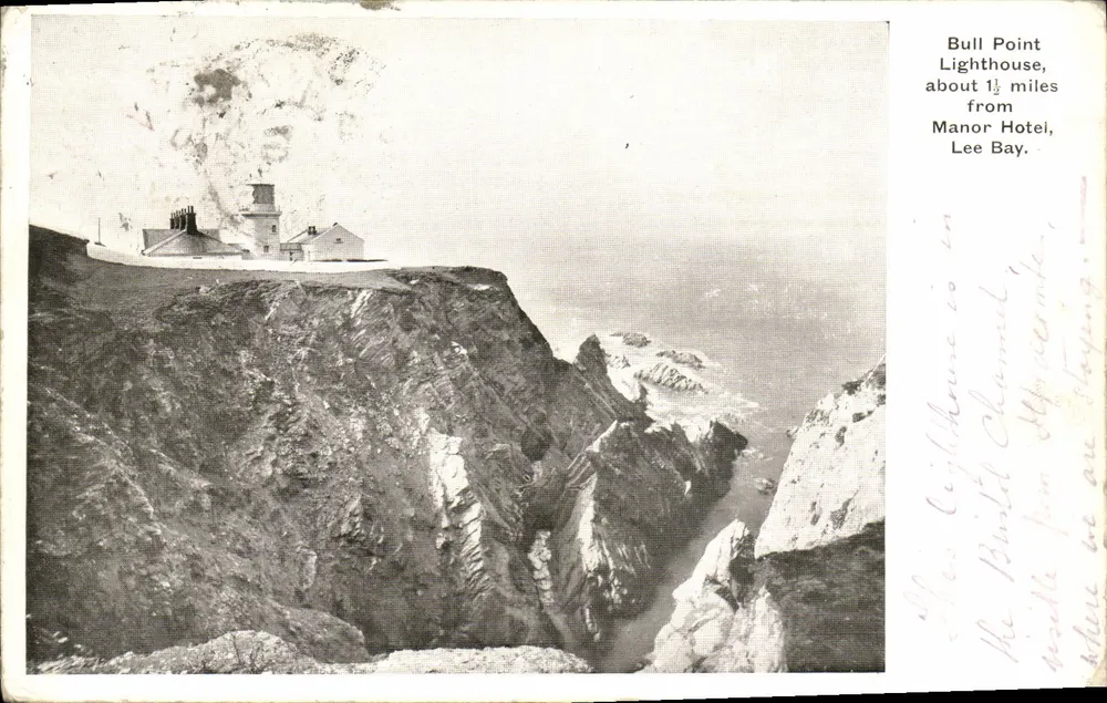 Leuchtturm Bull Point — etwa 1½ Meilen vom Manor Hotel, Lee Bay — Verlag nicht sichtbar - Vorderseite
