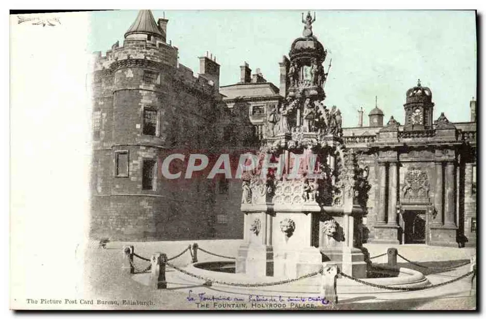 La Fontana nel Palazzo di Holyrood — Editore The Picture Post Card Bureau, Edimburgo — Numero di serie non visibile - Recto