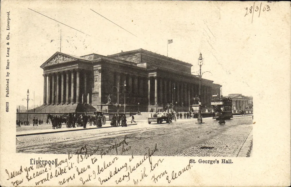 St. George's Hall — Liverpool — Publicado por Hugo Lang & Co. n° 60073 - Frente
