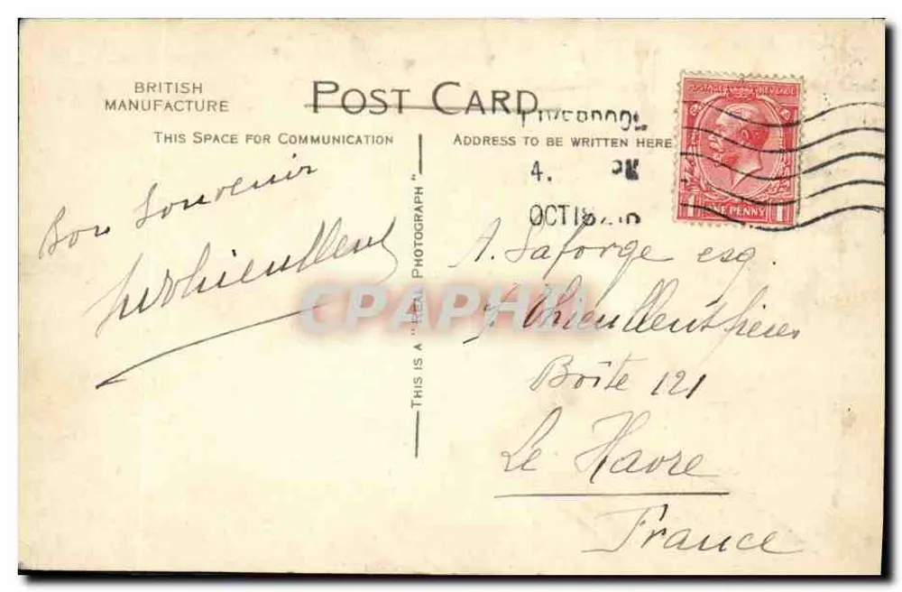 Liver Buildings and Dock Office, Liverpool — J.V. editora, n° 68489 - Verso