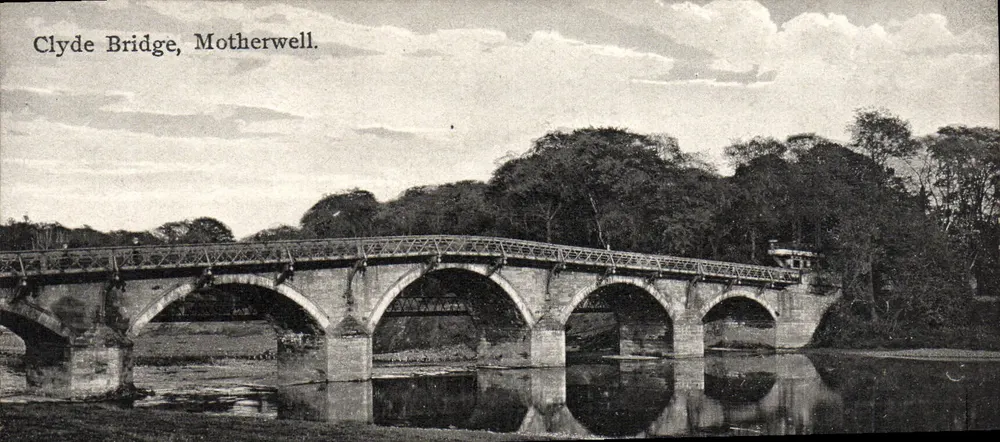 क्लाइड ब्रिज, मदरवेल — पत्थर और धातु के पुल के दृश्य नदी पर — अज्ञात एडिटर, श्रृंखला संख्या अदृश्य - आगे