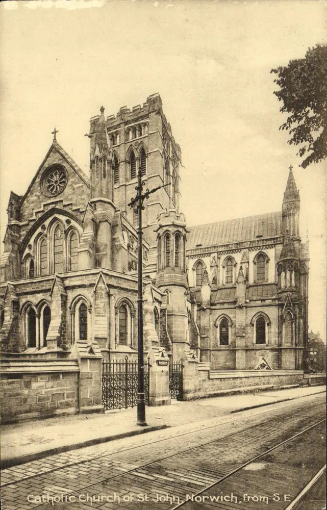 Katholische Kirche St. John, Norwich von S.O. — F.W.H. Karte - Vorderseite